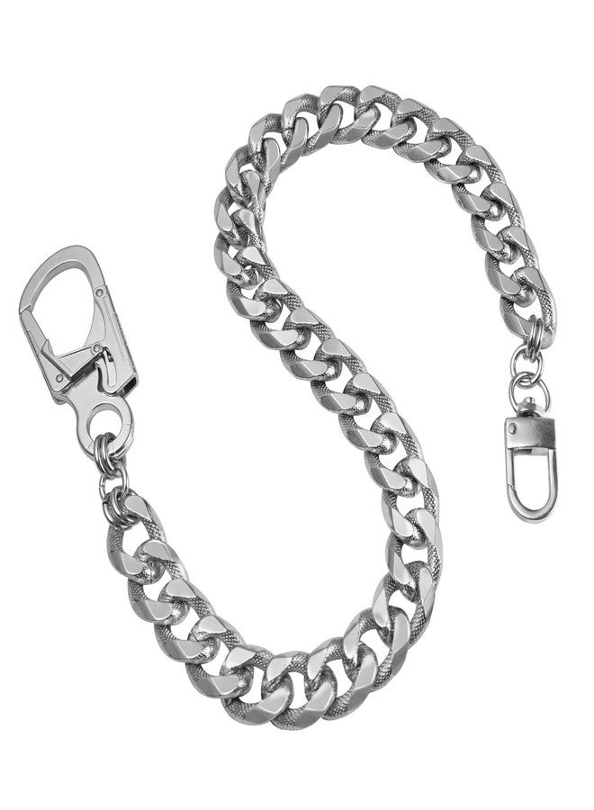 Ahiller سلسلة محفظة أهيلر بانك لجيب البنطال والجينز، سلسلة بنطال كبيرة من سبائك الألومنيوم بنمط الهيب هوب القوطي مع حلقة مفاتيح مزدوجة رائعة لراكبي الدراجات النارية وعشاق موسيقى الروك (أسود) - Image 1
